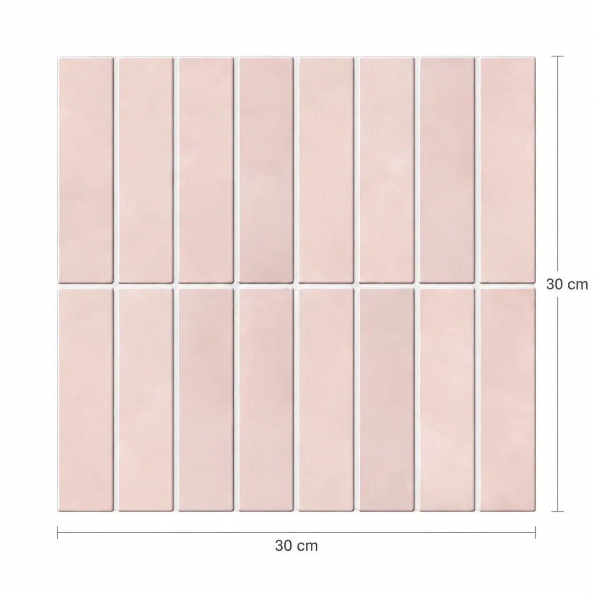 Dimensions du carreau adhésif Aurora : 30 cm de largeur sur 30 cm de hauteur