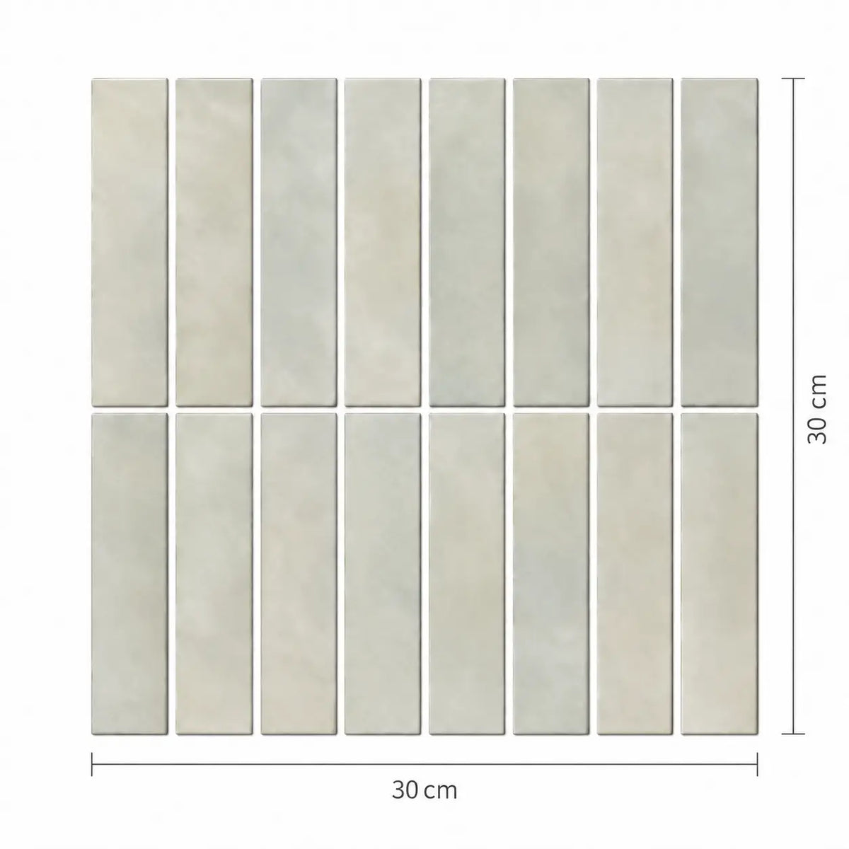 Dimensions du carreau adhésif Opalia : 30 cm de largeur sur 30 cm de hauteur