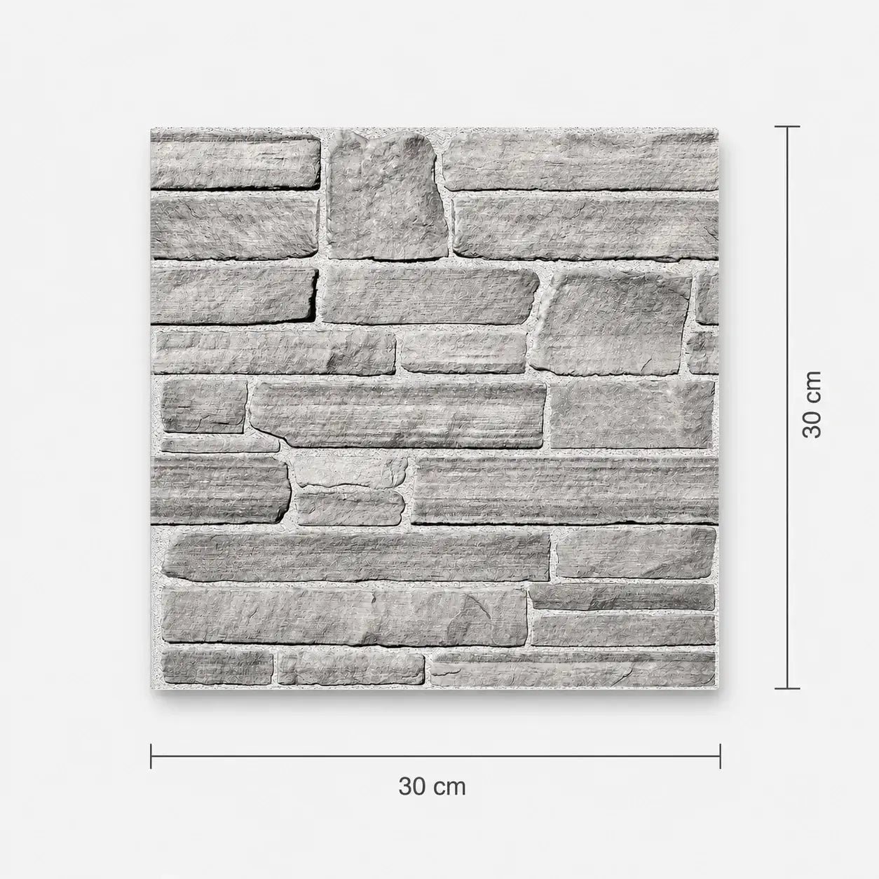 Dimensions du panneau mural adhésif effet pierre 3D Ardesia de 30 × 30 cm