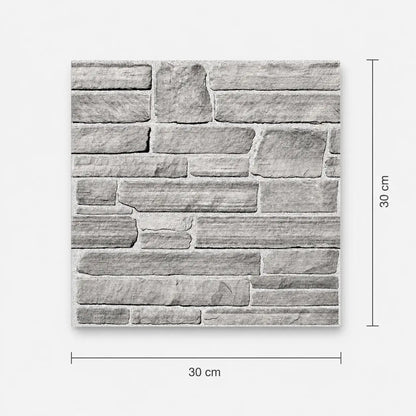 Dimensions du panneau mural adhésif effet pierre 3D Ardesia de 30 × 30 cm
