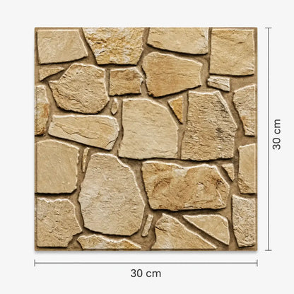 Dimensions du panneau mural adhésif effet pierre 3D Terrio de 30 × 30 cm