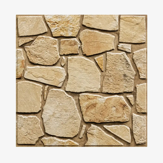 Panneau mural adhésif effet pierre 3D Terrio beige