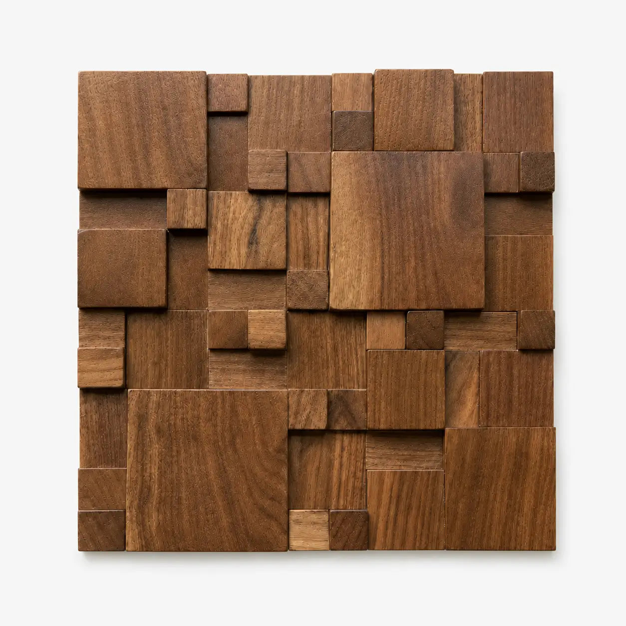 Panneau mural en bois 3D effet mosaïque composé de blocs en relief