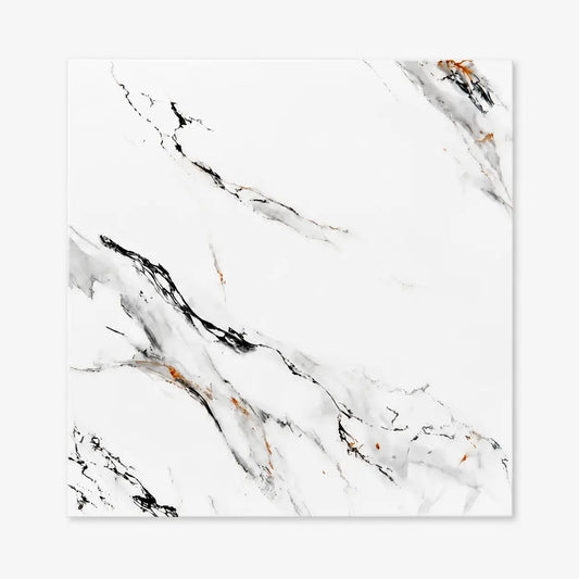 Panneau mural Calys 30×30 cm effet marbre blanc avec fines veines noires