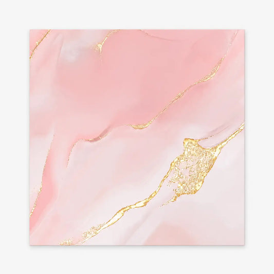 Panneau mural Nacrelys 30×30 cm effet marbre rose avec veines dorées